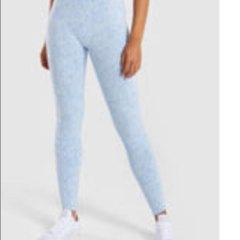 Gymshark Fleur Texture Leggings - Blue. Size M